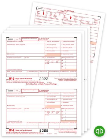 Intuit QuickBooks W2 Tax Form Sets, Compatible with QuickBooks Software, Employee and Employer Copies at Discount Prices, No Coupon Needed - DiscountTaxForms.com