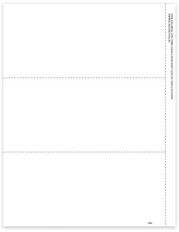 1099 Blank Perforated 3up Paper with Side Stub, No Instructions on Backer - DiscountTaxForms.com