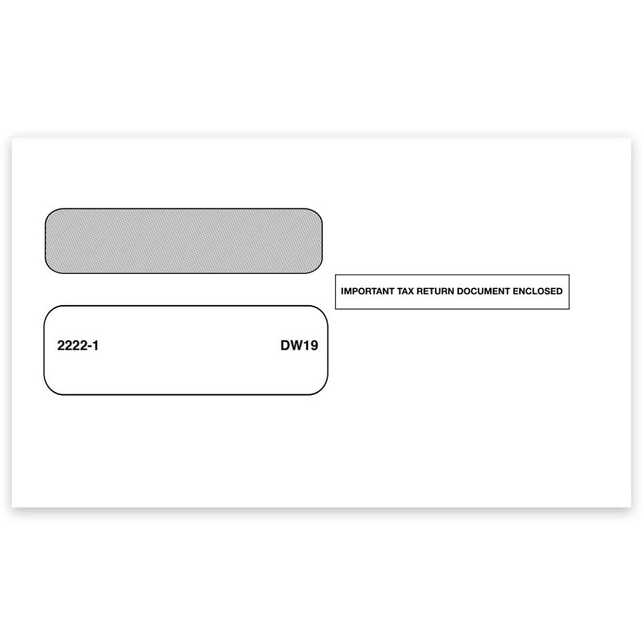 3-3/4 x 8-3/4 24 Pack Gummed Double Window Security Envelopes TOPS 3 Up 1099 NEC Envelopes for 3 Up Forms TX1099-3 