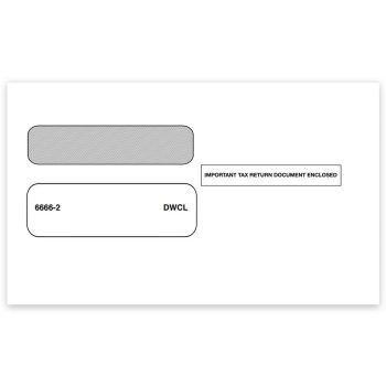 W2 Envelopes 2up Format, Gum-Moisture Seal with Double Windows and Security Tint, "Important Tax Return Documents Enclosed" Printed on Front - DiscountTaxForms.com