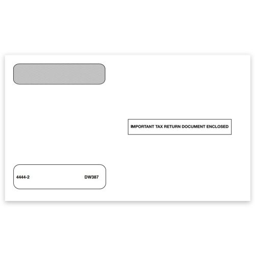 W2 Envelopes 4up V2A Horizontal Format, Gum-Moisture Seal with Double Windows and Security Tint, "Important Tax Return Documents Enclosed" Printed on Front - DiscountTaxForms.com