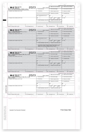 W2 Pressure Seal Forms for 2023, 14-inch EZ-Fold, 4up V2 Horizontal Layout, Preprinted W2 Forms for Employees - DiscountTaxForms.com