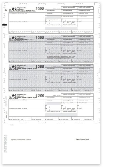W2 Pressure Seal Form 14-inch EZ-Fold, 4up V2 Horizontal Layout, Preprinted W2 Forms for Employees - DiscountTaxForms.com