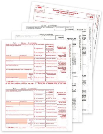 1099DIV Tax Forms for 2022, Order 1099DIV Forms Set with Payer, Recipient Copies, 1096 Form - DiscountTaxForms.com
