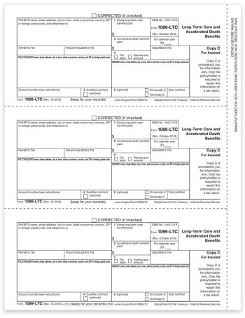 1099LTC Tax Forms for 2022. Official Insured Copy C 1099-LTC Forms for Long-Term Care and Accelerated Death Benefits - DiscountTaxForms.com