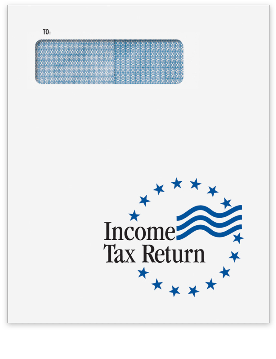 Client Income Tax Return Envelope with Window for 1040 Address - DiscountTaxForms.com