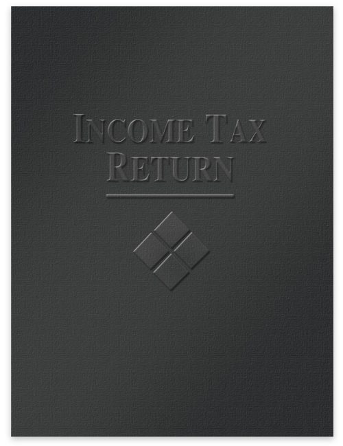 Embossed Income Tax Return Folders with Pockets, Business Card Diecut, Diamond Design, Black - DiscountTaxForms.com