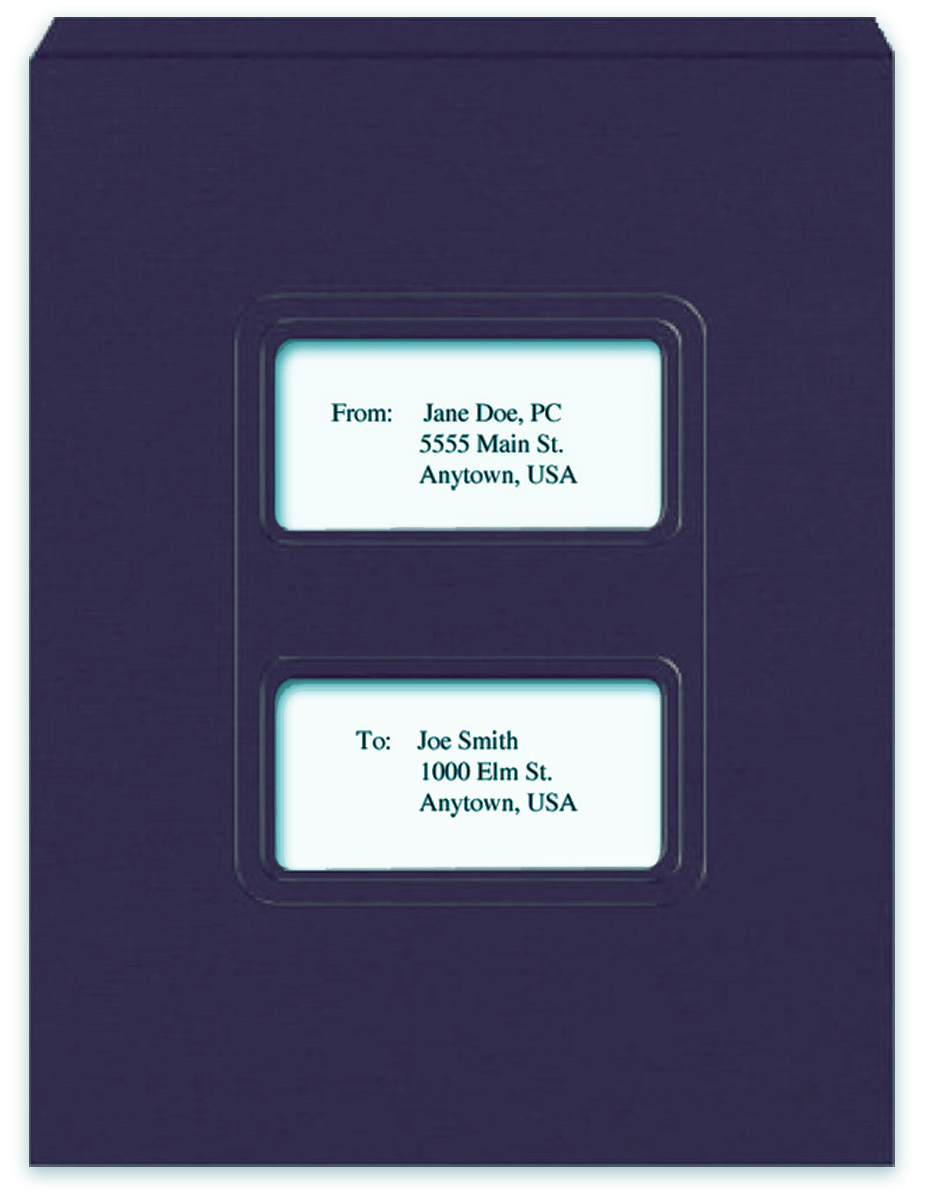 Tax Return Folder with Windows, Top-Staple Tab and Pocket, Compatible with ProSeries and Lacerte Software, Dark Midnight Blue - DiscountTaxForms.com