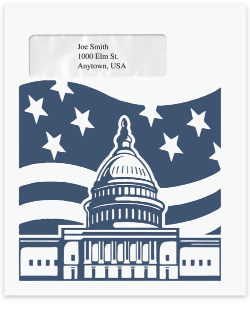 Large Patriotic Client Tax Envelope with Window 9-1/2" x 11-1/2" - Discount Tax Forms