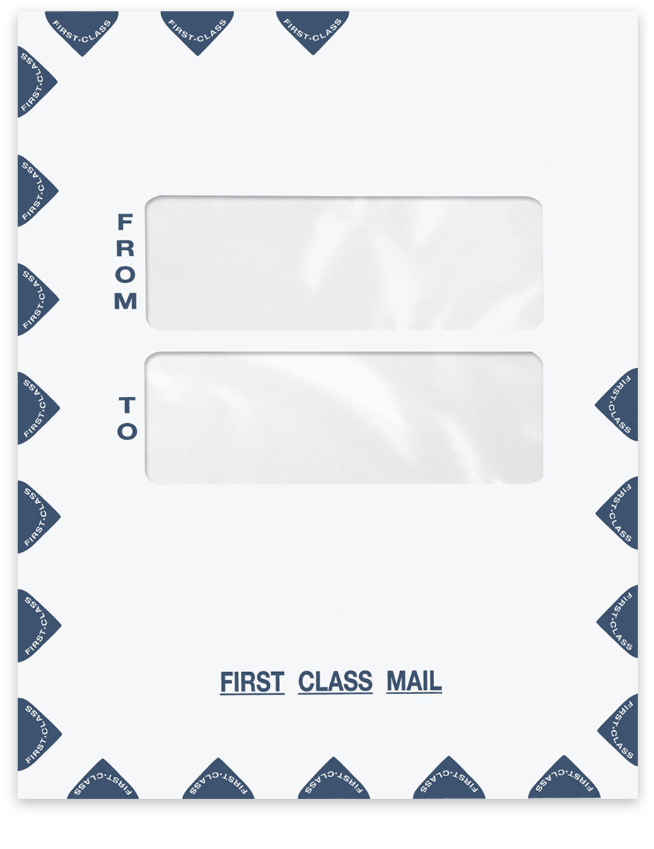 9-1/2 x 12 Large First Class Envelope Double Windows in the Center for address cover sheets PES45 PEO41 - Discount Tax Forms