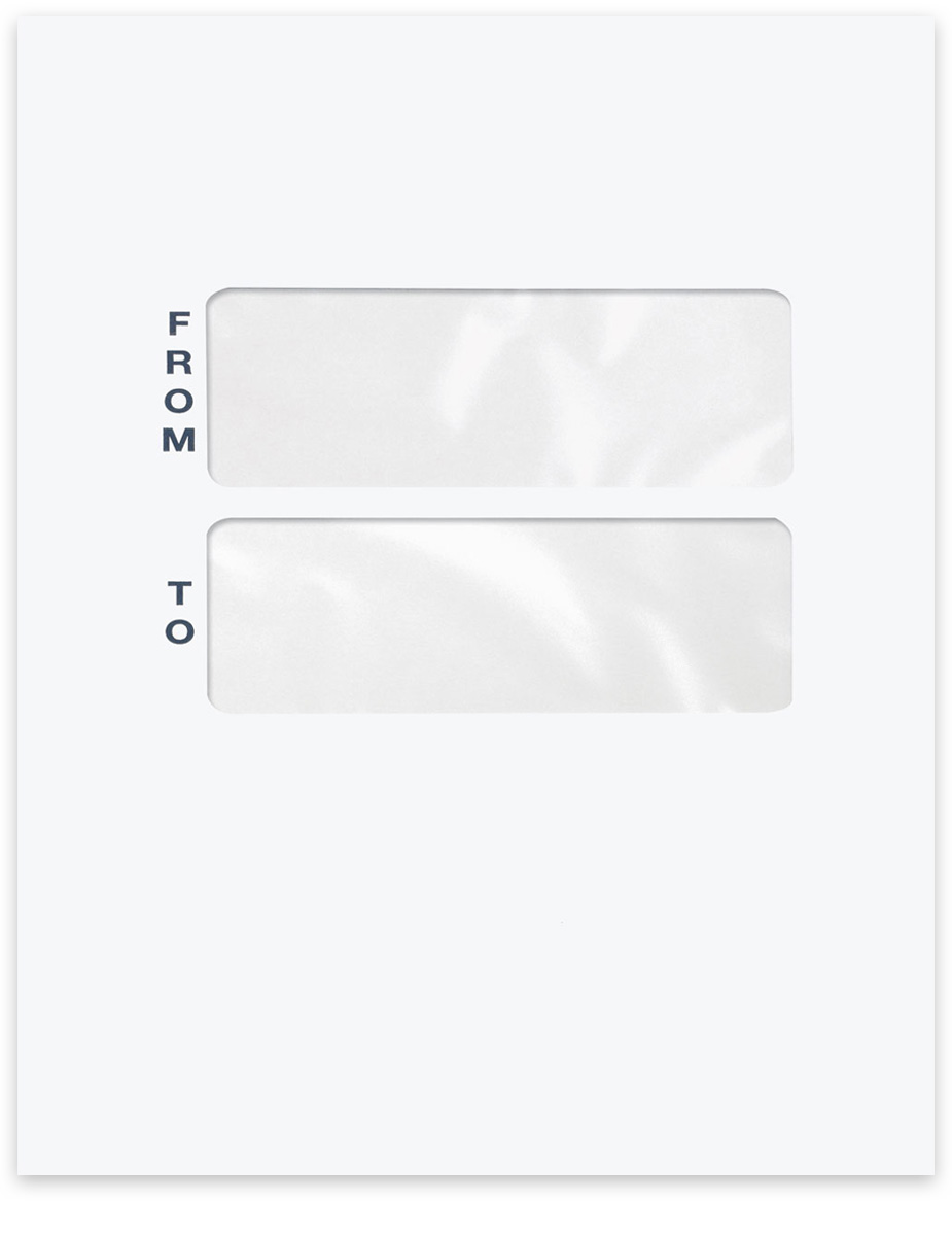 Large, Blank Envelope with 2 Windows - DiscountTaxForms.com