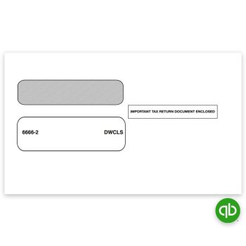 Double-Window 50 1099 NEC Tax Envelopes Gum-Seal 50 Pack Security Tinted Designed for Printed 1099 with The Side Stub Removed Quickbooks or Similar Tax Software 