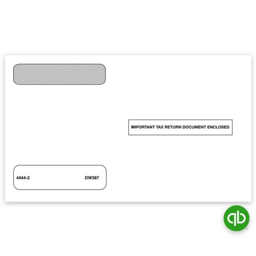 Intuit QuickBooks Compatible W2 Envelopes, 4up V2A Horizontal Format W2 Forms, Gum Moisture Seal Flap, "Important Tax Return Documents Enclosed" Printed on Front - DiscountTaxForms.com