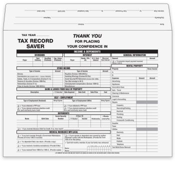 Client Income Tax Records Envelope for Accountants with Tax Data and Receipt Storage - DiscountTaxForms.com