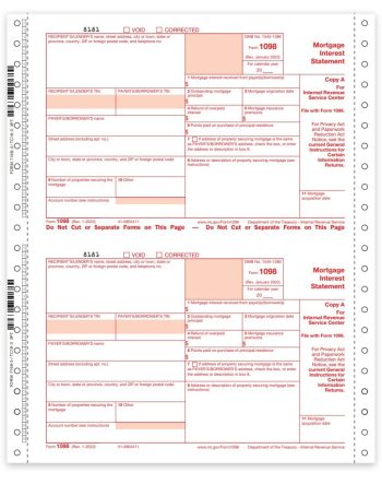1098 Tax Forms Carbonless Multi-Part Format, Official Preprinted 1098 Forms - DiscountTaxForms.com