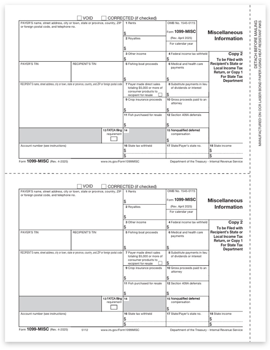 Order 1099MISC Tax Form, Recipient Copy 2 for State, Local or File, Official Preprinted 1099-MISC Forms at Big Discounts No Coupon Needed - DiscountTaxForms.com