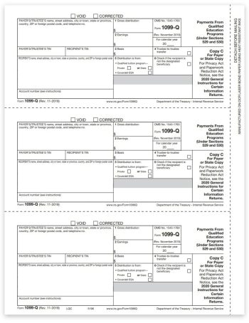 1099Q Tax Forms for 2022. Official Payer or State Copy C 1099-Q Forms for Payments from Qualified Tuition Programs - DiscountTaxForms.com