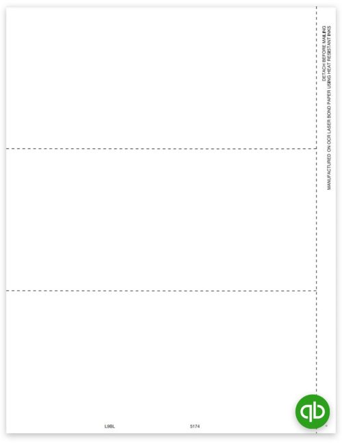 Intuit QuickBooks Compatible W2 Blank Perforated Paper, 3up Format with Side Stub,Blank Back - DiscountTaxForms.com