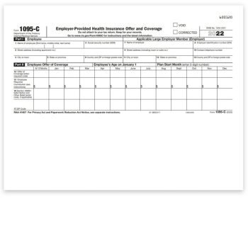 1095C Forms for Employer Provided Health Coverage, Official IRS Format - DiscountTaxForms.com