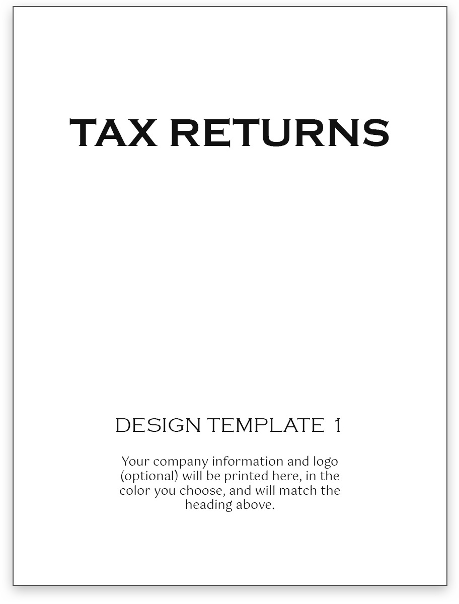 Foil Stamped Tax Return Folders Template with Accountant Logo, Name and Info - DiscountTaxForms.com