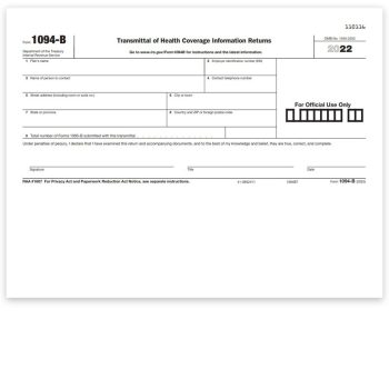 1094B Form for Transmittal of 1095B ACA Forms to the IRS - DiscountTaxForms.com
