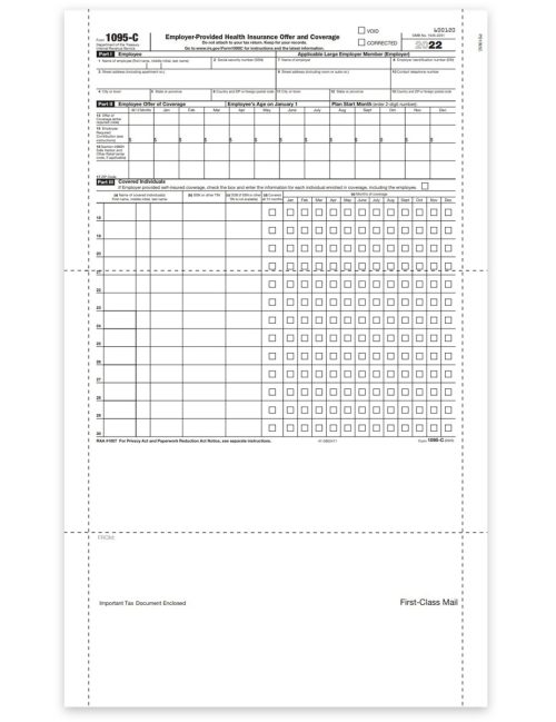 ACA 1095C Pressure Seal Forms for Health Insurance Reporting - DiscountTaxForms.com