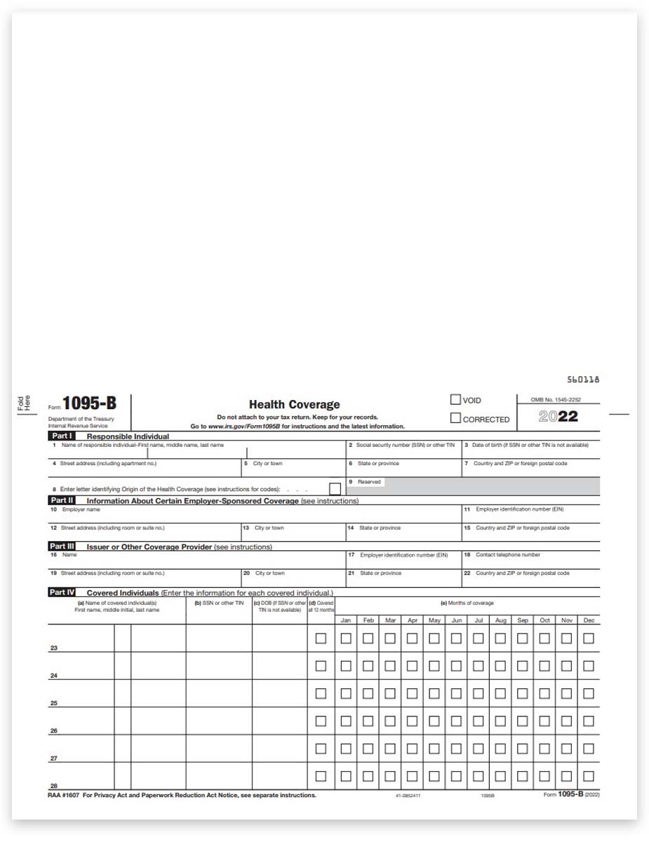 1095B Forms ComplyRight Format Discount Tax Forms