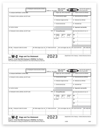 W2 Tax Form Copy B for 2023 Employee Federal Filing, 2up Preprinted Official W-2 Forms at Big Discounts, No Coupon Code Needed - DiscountTaxForms.com