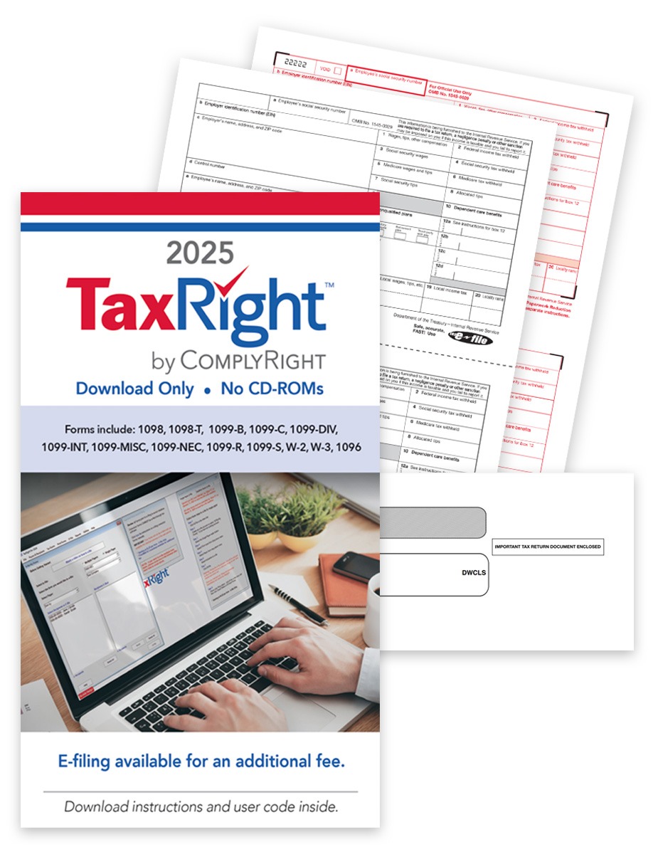 W2 Tax Software and Efiling with W-2 Forms and Envelopes Kit for 2025 - DiscountTaxForms.com