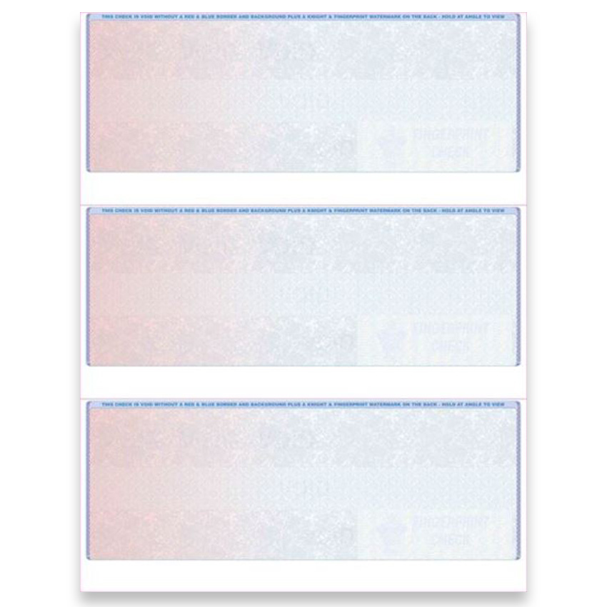 3 Per Page Checks for Accounting Software, Burgundy to Blue - DiscountTaxForms.com