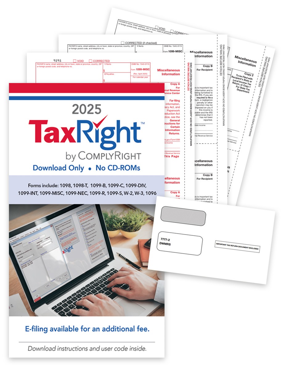 Order 1099MISC Software and Efiling Kit with 1099-MISC Forms and Envelopes and Easy E-filing with the IRS - DiscountTaxForms.com
