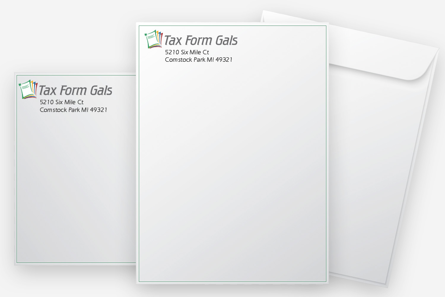 Large 10x13 envelopes custom printed with logos and more, portrait or landscape format, discount prices - no coupon code needed - DiscountTaxForms.com