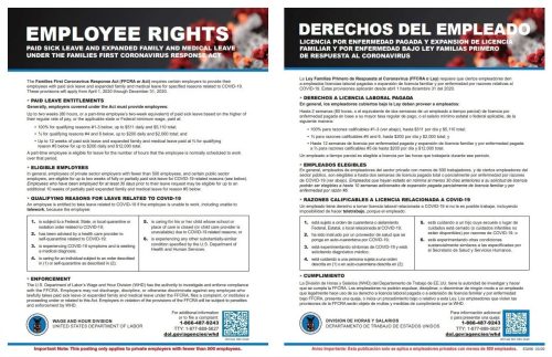 Employee Rights Poster COVID19 Coronavirus - DiscountTaxForms.com
