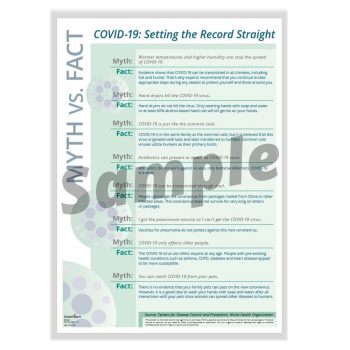 COVID Myth vs Fact Sign N0079 - DiscountTaxForms.com