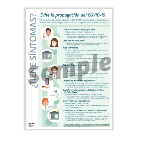 COVID Symptoms Sign Spanish N0108 -DiscountTaxForms.com