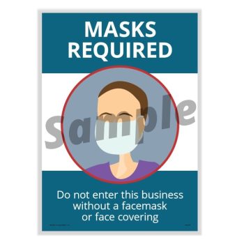 Masks Required Poster for COVID-19, Laminated N0120 - DiscountTaxForms.com