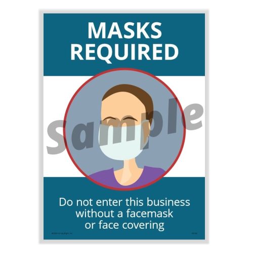Masks Required Window Cling for COVID19 N0133 - DiscountTaxForms.com