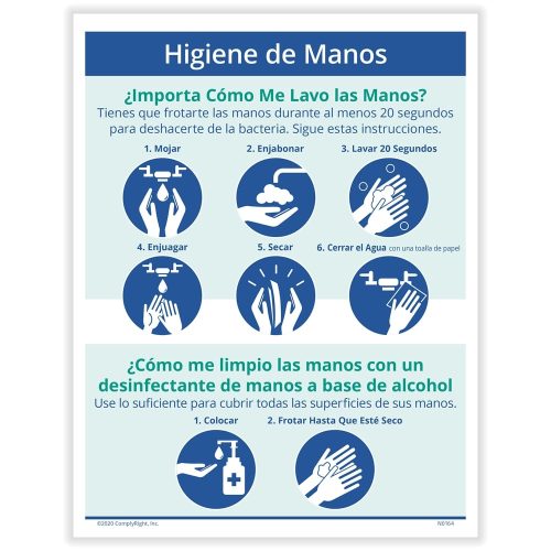 Hand Hygiene Sign Spanish for COVID N0137S - DiscountTaxForms.com