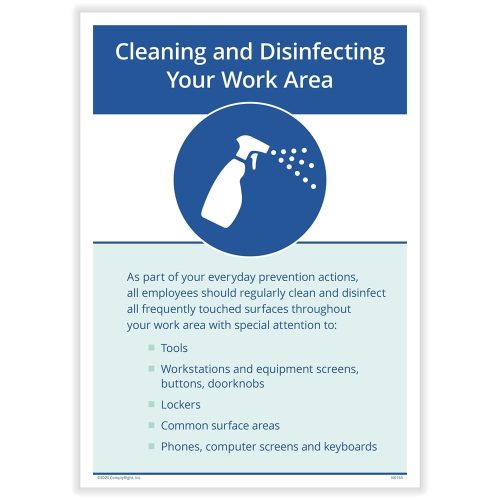 Clean Work Area Sign for COVID19 N0139 - DiscountTaxForms.com