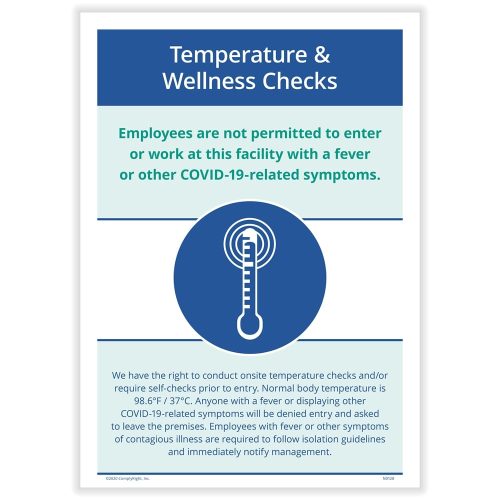 COVID Temperature Wellness Check Sign for COVID N0166 - DIscountTaxForms.com