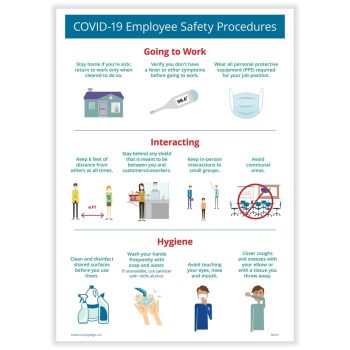 Employee Safety Procedures Sign for COVID19 N0170 - DiscountTaxForms.com