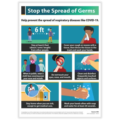 Stop Spread of Germs Sign for COVID19 N0224 - DiscountTaxForms.com