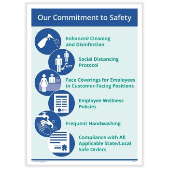 Commitment to Safety Sign for COVID Coronavirus N0267 - DiscountTaxForms.com