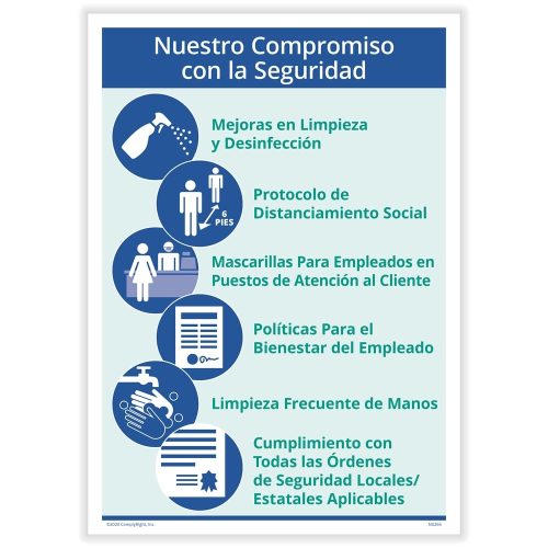 Commitment to Safety Sign for COVID Coronavirus Spanish N0267S - DiscountTaxForms.com