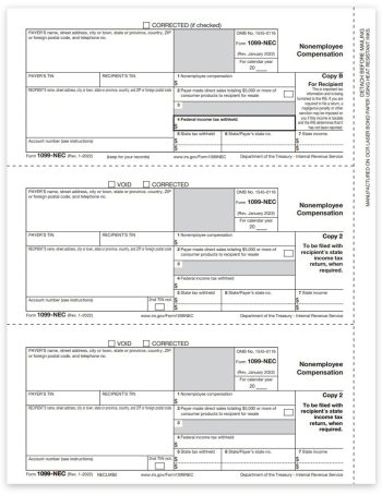 1099NEC Tax Forms, Copy B-C-2 Payer & Recipient Filing on 1 Sheet, Official Preprinted 1099-NEC Forms at Discounts, No Coupon Needed - DiscountTaxForms.com