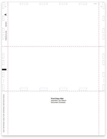 1099NEC Blank Pressure Seal Forms for Recipient Copy B, 11" Z-Fold Format - DiscountTaxForms.com