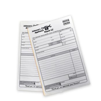Custom Carbonless Business Forms, Half-Page, Small Size, 2- or 3-part forms - DiscountTaxForms.com