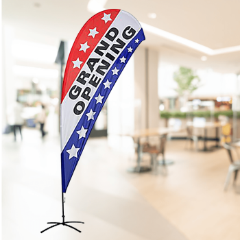Custom Flags for Business Advertising Indoor or Outdoor, Teardrop Shape - DiscountTaxForms.com