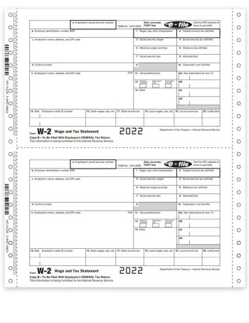 W2 Carbonless Continuous Form for Efiling, Employee Copies Only - DiscountTaxForms.com
