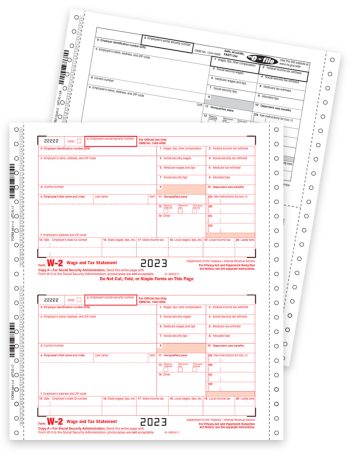 W2 Carbonless Forms 2023, Continuous Twin Sets for Employers and Employees 3- or 4-part Format - DiscountTaxForms.com